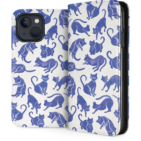 Blue Cats by Cat Coq iPhone 15 Plus Folio Case