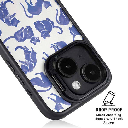 Blue Cats by Cat Coq iPhone 15 Plus Kickstand Case