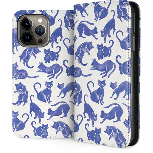 Blue Cats by Cat Coq iPhone 15 Pro Max Folio Case