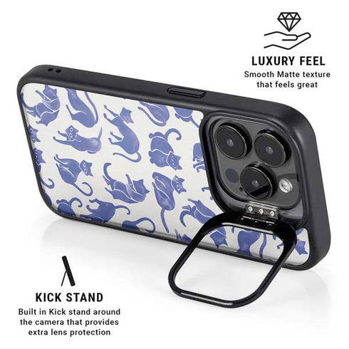Blue Cats by Cat Coq iPhone 15 Pro Max Kickstand Case