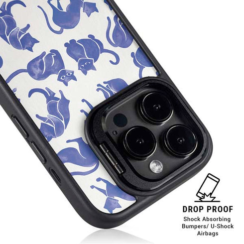 Blue Cats by Cat Coq iPhone 15 Pro Max Kickstand Case