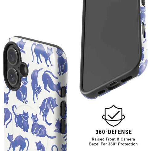 Blue Cats by Cat Coq iPhone 16 Plus Magsafe Impact Case