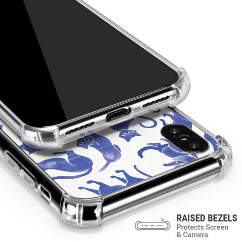Blue Cats by Cat Coq iPhone X/XS Clear Case