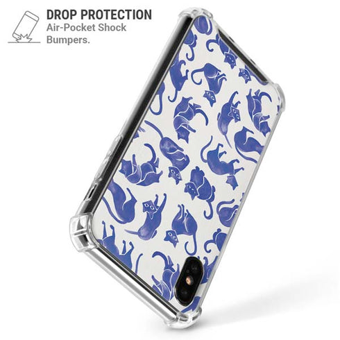 Blue Cats by Cat Coq iPhone X/XS Clear Case