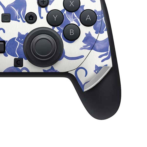 Blue Cats by Cat Coq Nintendo Switch 2 (2025) Pro Controller Skin