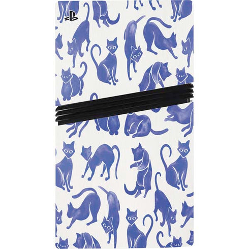 Blue Cats by Cat Coq PS5 Pro Disk Console Skin