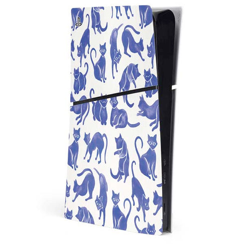 Blue Cats by Cat Coq PS5 Slim Digital Edition Console Skin