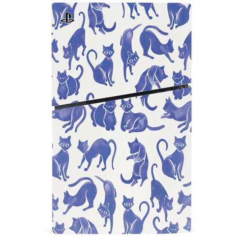 Blue Cats by Cat Coq PS5 Slim Digital Edition Console Skin