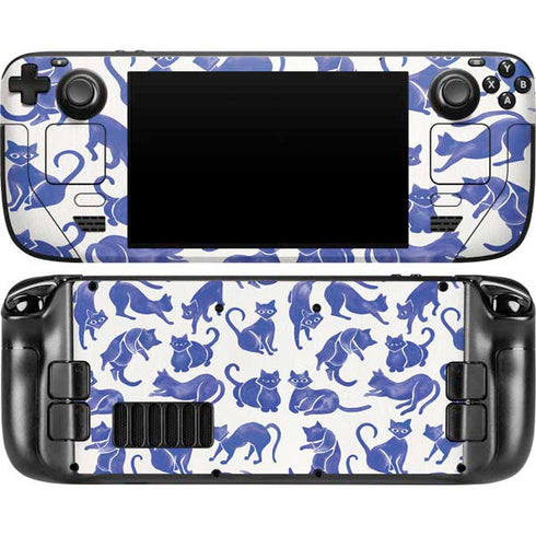 Blue Cats by Cat Coq Steam Deck Handheld Gaming Computer OLED Skin