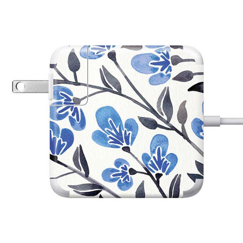 Blue Cherry Blossoms by Cat Coq 85W Power Adapter (15 and 17 inch MacBook Pro Charger) Skin