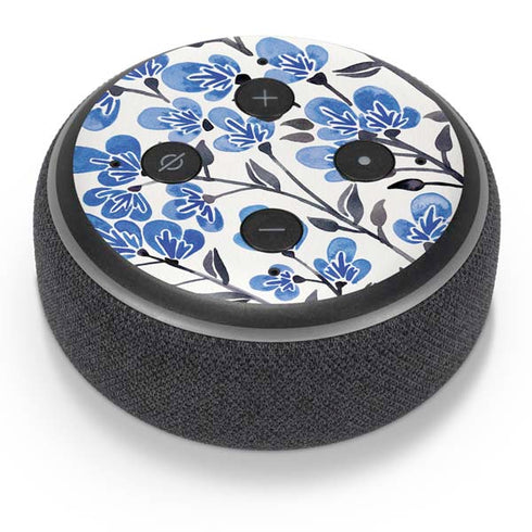 Cat Coq Blue Cherry Blossoms Amazon Echo Dot Skin