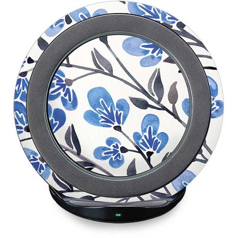 Blue Cherry Blossoms by Cat Coq Fast Charge Wireless Charging Stand Skin