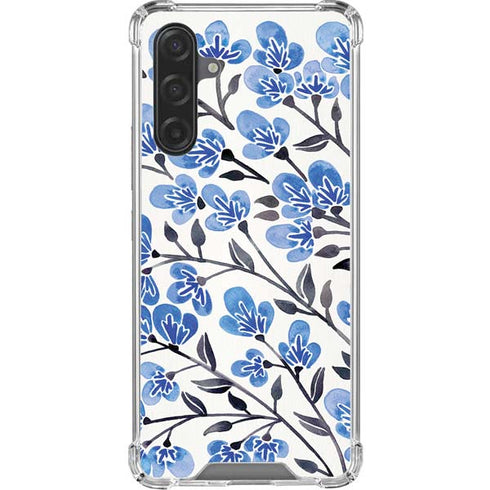 Blue Cherry Blossoms by Cat Coq Galaxy A17 Clear Case