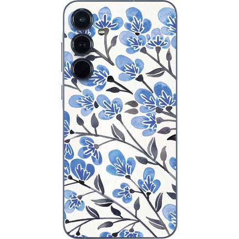 Blue Cherry Blossoms by Cat Coq Galaxy A35 5G Skin