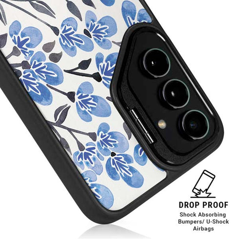 Blue Cherry Blossoms by Cat Coq Galaxy S25 Kickstand Case