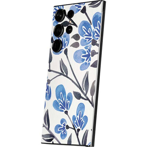 Blue Cherry Blossoms by Cat Coq Galaxy S25 Ultra Skin