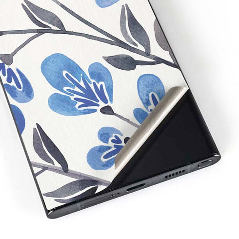 Blue Cherry Blossoms by Cat Coq Galaxy S24 Ultra Skin