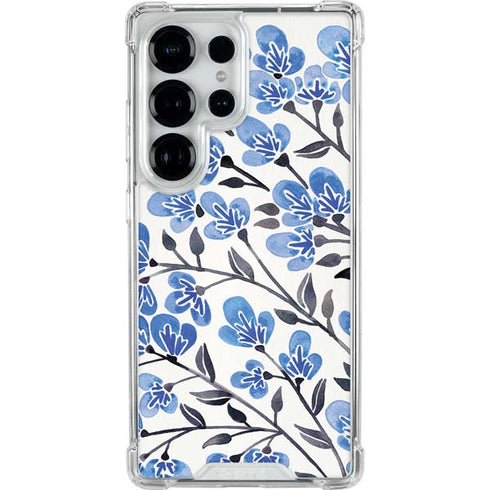 Blue Cherry Blossoms by Cat Coq Galaxy S25 Ultra Clear Case
