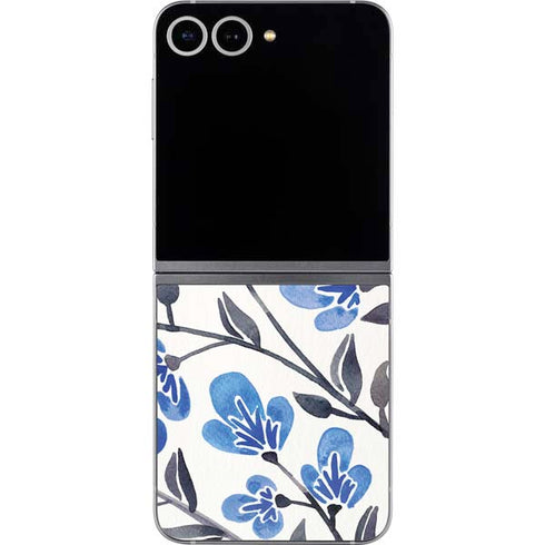 Blue Cherry Blossoms by Cat Coq Galaxy Z Flip6 Skin