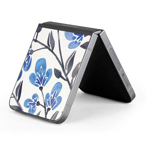 Blue Cherry Blossoms by Cat Coq Galaxy Z Flip6 Skin
