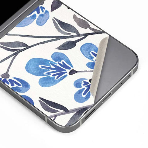 Blue Cherry Blossoms by Cat Coq Galaxy Z Flip6 Skin