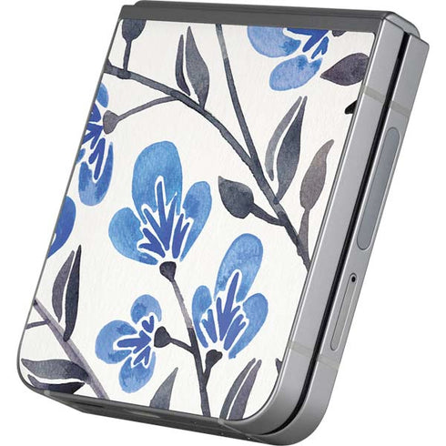 Blue Cherry Blossoms by Cat Coq Galaxy Z Flip6 Skin