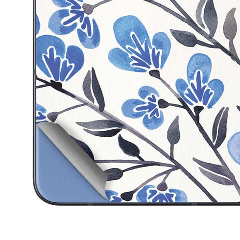 Blue Cherry Blossoms by Cat Coq Galaxy Z Fold5 5G Skin