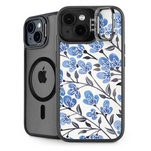 Blue Cherry Blossoms by Cat Coq iPhone 14 Plus Kickstand Case