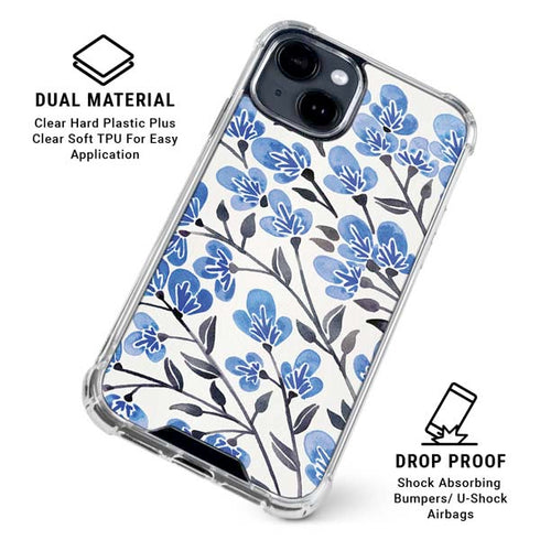 Blue Cherry Blossoms by Cat Coq iPhone 15 Clear Case