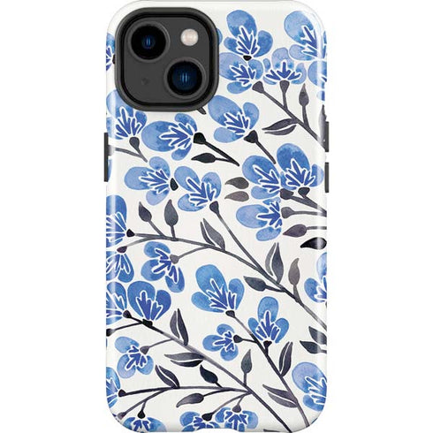 Blue Cherry Blossoms by Cat Coq iPhone 15 Impact Case