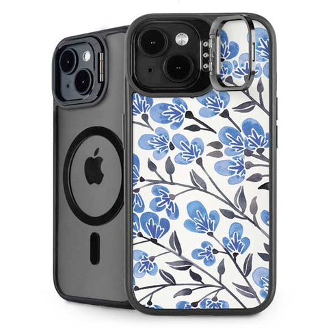 Blue Cherry Blossoms by Cat Coq iPhone 15 Plus Kickstand Case
