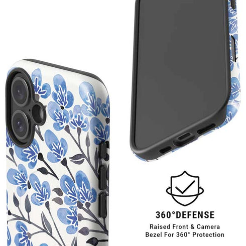 Blue Cherry Blossoms by Cat Coq iPhone 16 Magsafe Impact Case