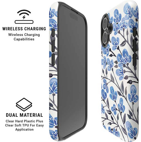 Blue Cherry Blossoms by Cat Coq iPhone 16 Magsafe Impact Case