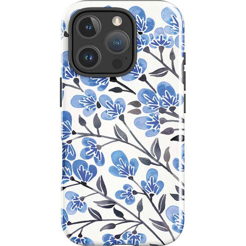 Blue Cherry Blossoms by Cat Coq iPhone 16 Pro Impact Case