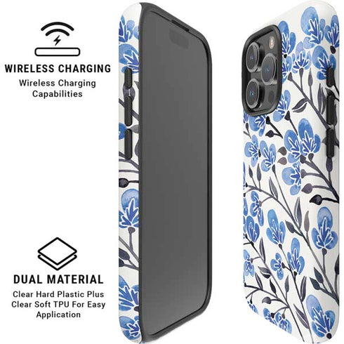 Blue Cherry Blossoms by Cat Coq iPhone 16 Pro Magsafe Impact Case