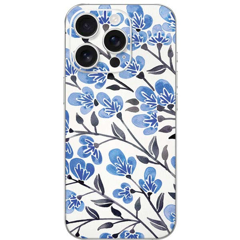Blue Cherry Blossoms by Cat Coq iPhone 16 Pro Skin
