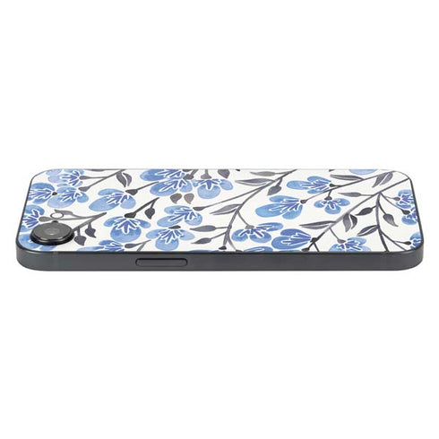 Blue Cherry Blossoms by Cat Coq iPhone 16e Skin