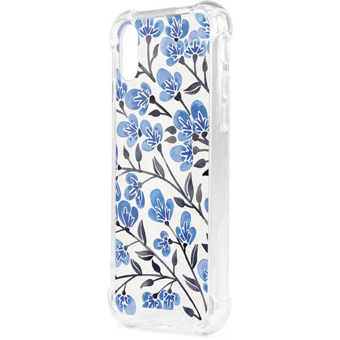 Blue Cherry Blossoms by Cat Coq iPhone XS Clear Case