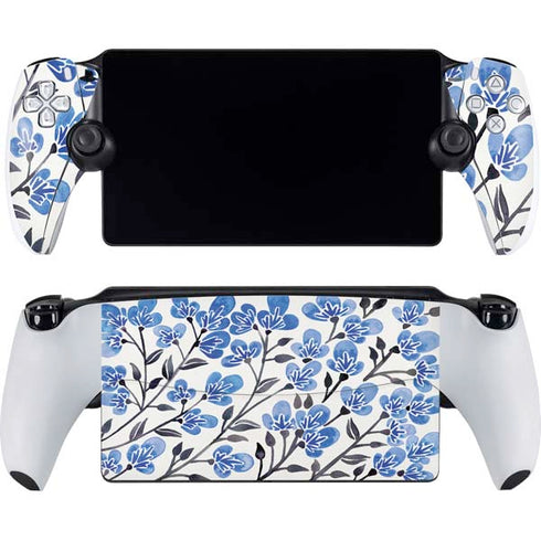 Blue Cherry Blossoms by Cat Coq PlayStation Portal Remote Player Skin