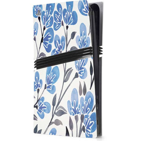 Blue Cherry Blossoms by Cat Coq PS5 Pro Console Skin