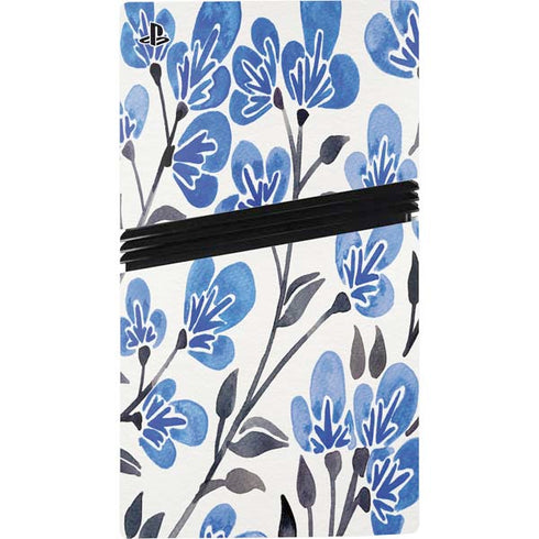 Blue Cherry Blossoms by Cat Coq PS5 Pro Console Skin