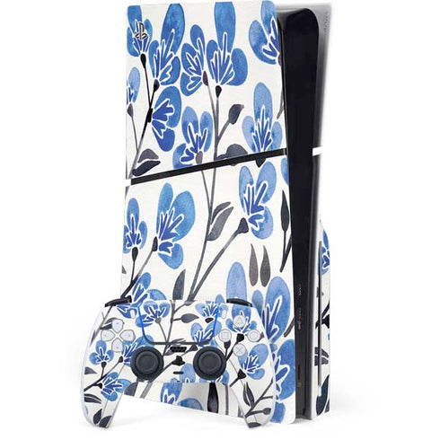 Blue Cherry Blossoms by Cat Coq PlayStation PS5 Skins