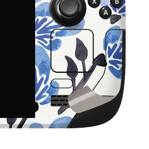 Blue Cherry Blossoms by Cat Coq Steam Deck Handheld Gaming Computer OLED Skin