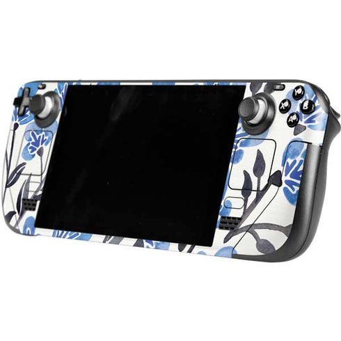 Cat Coq Blue Cherry Blossoms Steam Deck Handheld Gaming Computer Skin