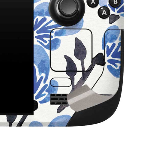 Cat Coq Blue Cherry Blossoms Steam Deck Handheld Gaming Computer Skin