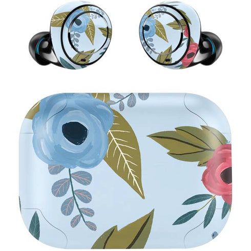 Blue Fall Flowers Amazon Echo Buds Skin