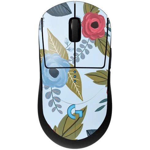 Blue Fall Flowers G Pro Wireless Gaming Mouse Skin