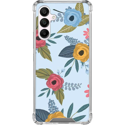 Blue Fall Flowers Galaxy A16 5G Clear Case