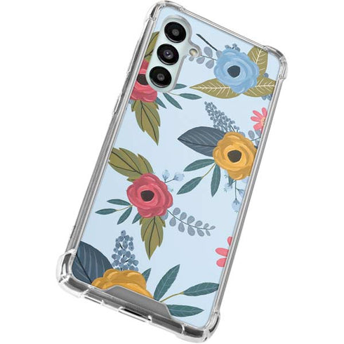 Blue Fall Flowers Galaxy A16 5G Clear Case