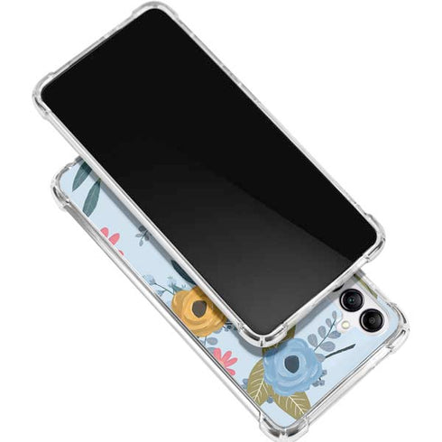 Blue Fall Flowers Galaxy A16 5G Clear Case